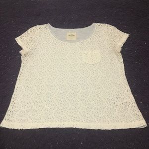 Hollister White Lace Top